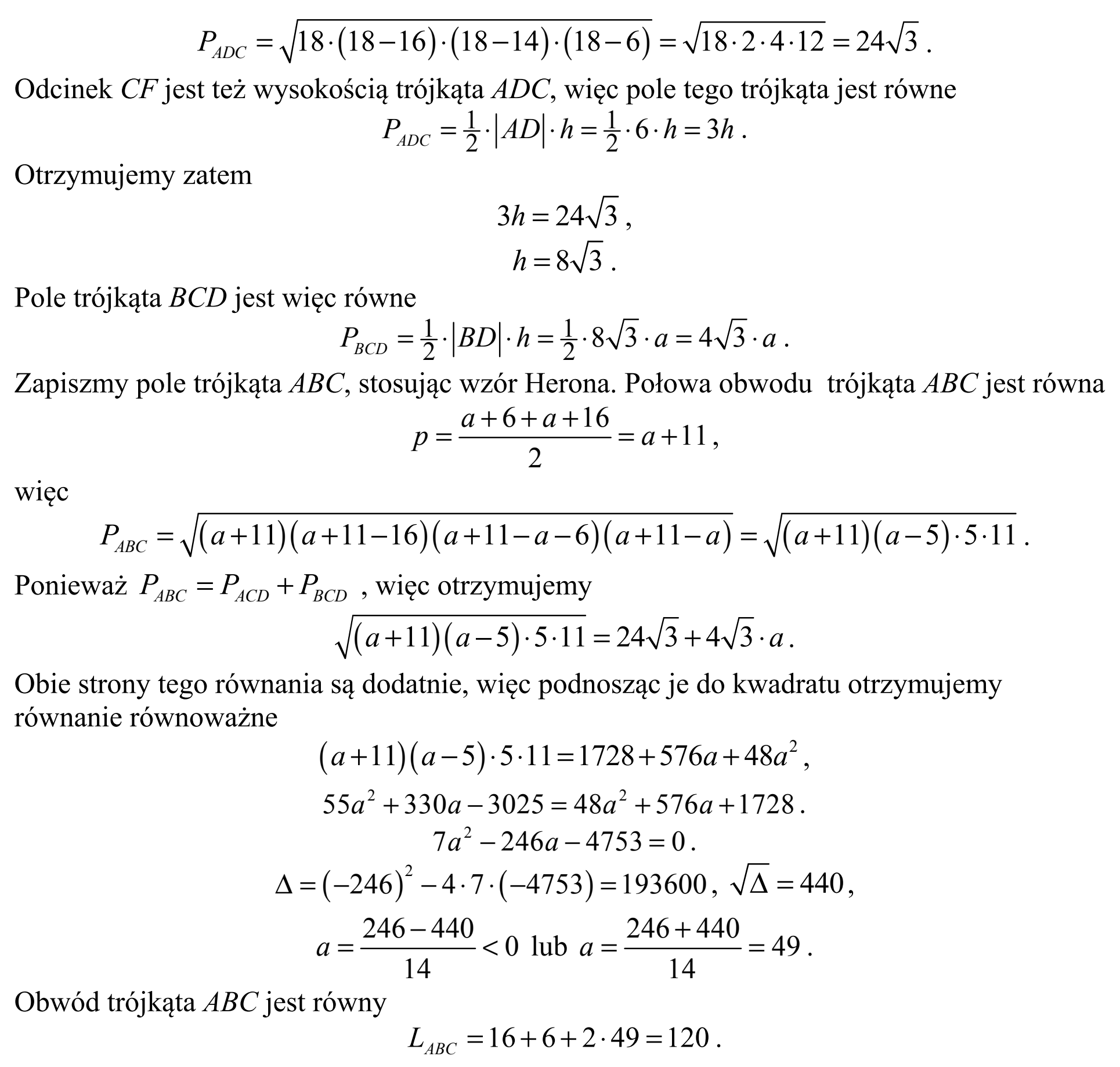 Matura, maj 2019, odpowiedź do zadania 10, fragment 13