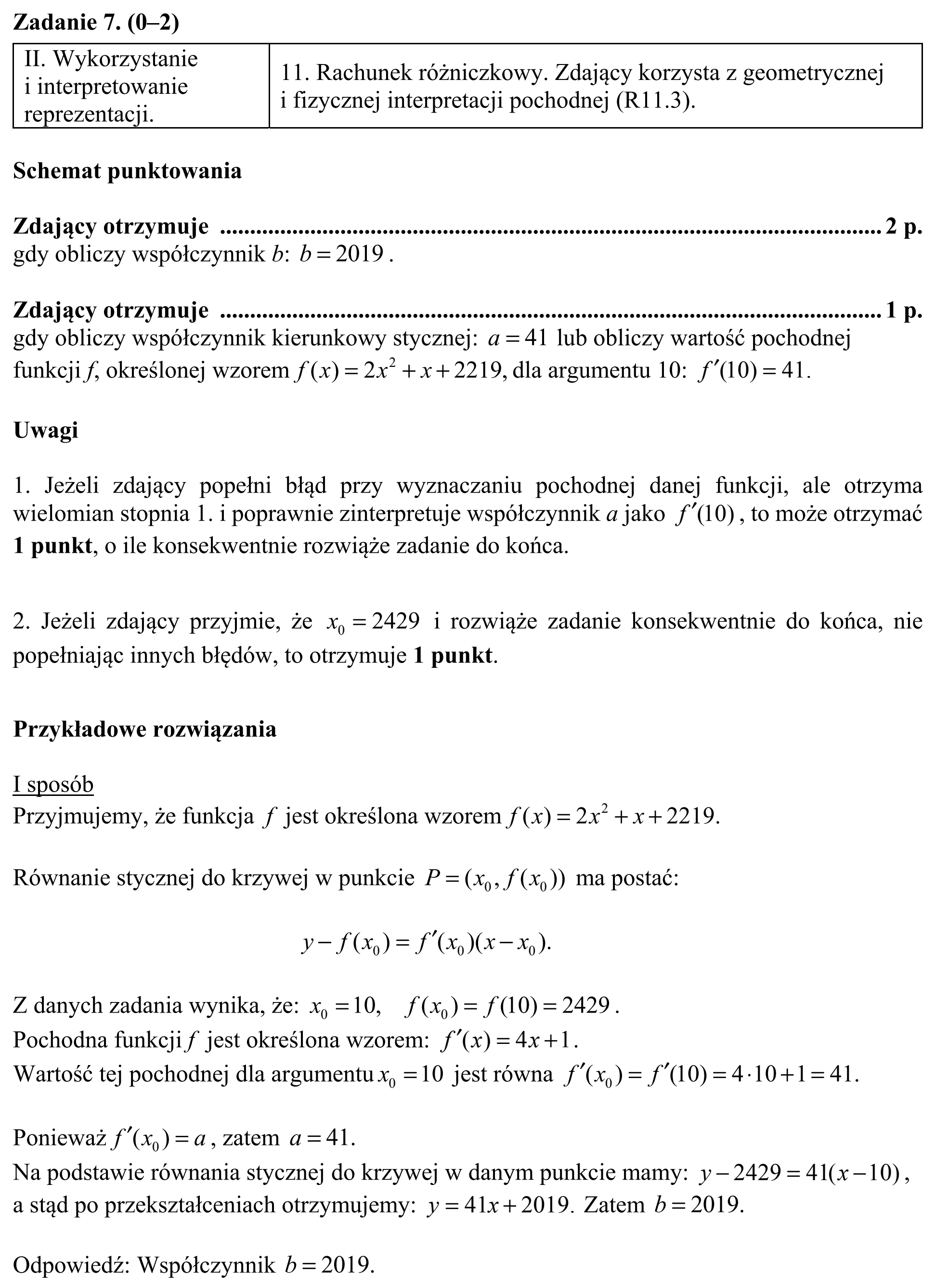 Matura, maj 2019, odpowiedź do zadania 7, fragment 1