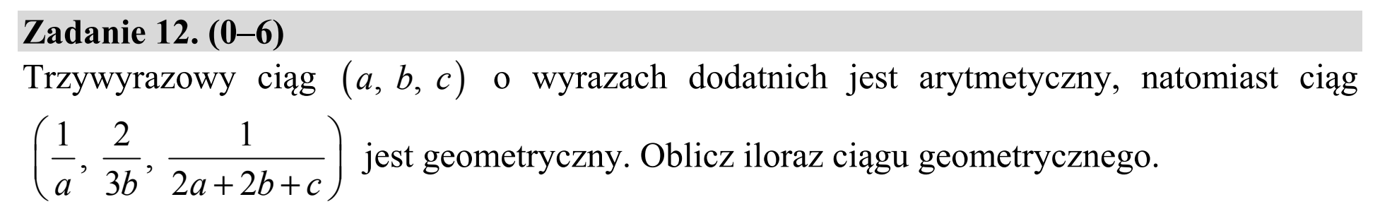 Matura, maj 2019, zadanie 12