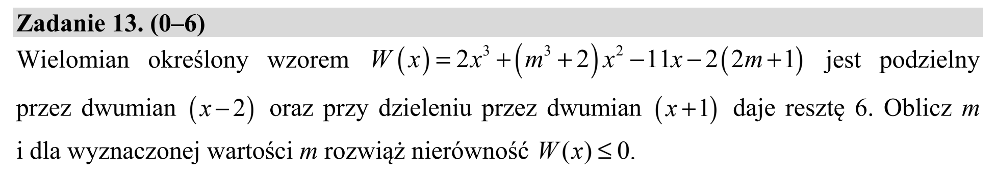 Matura, maj 2019, zadanie 13