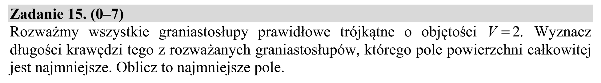 Matura, maj 2019, zadanie 15