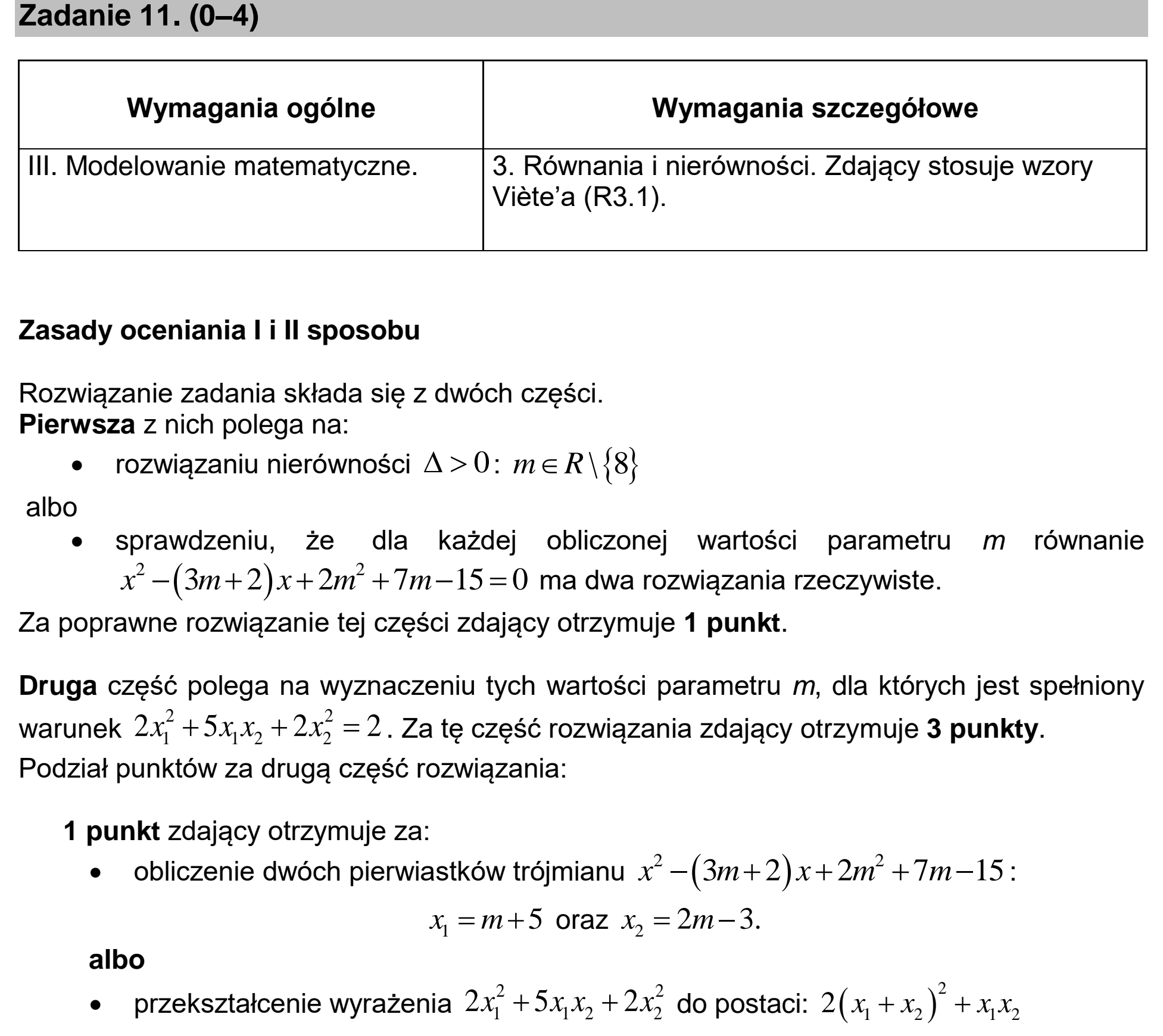 Matura, maj 2020, odpowiedź do zadania 11, fragment 1