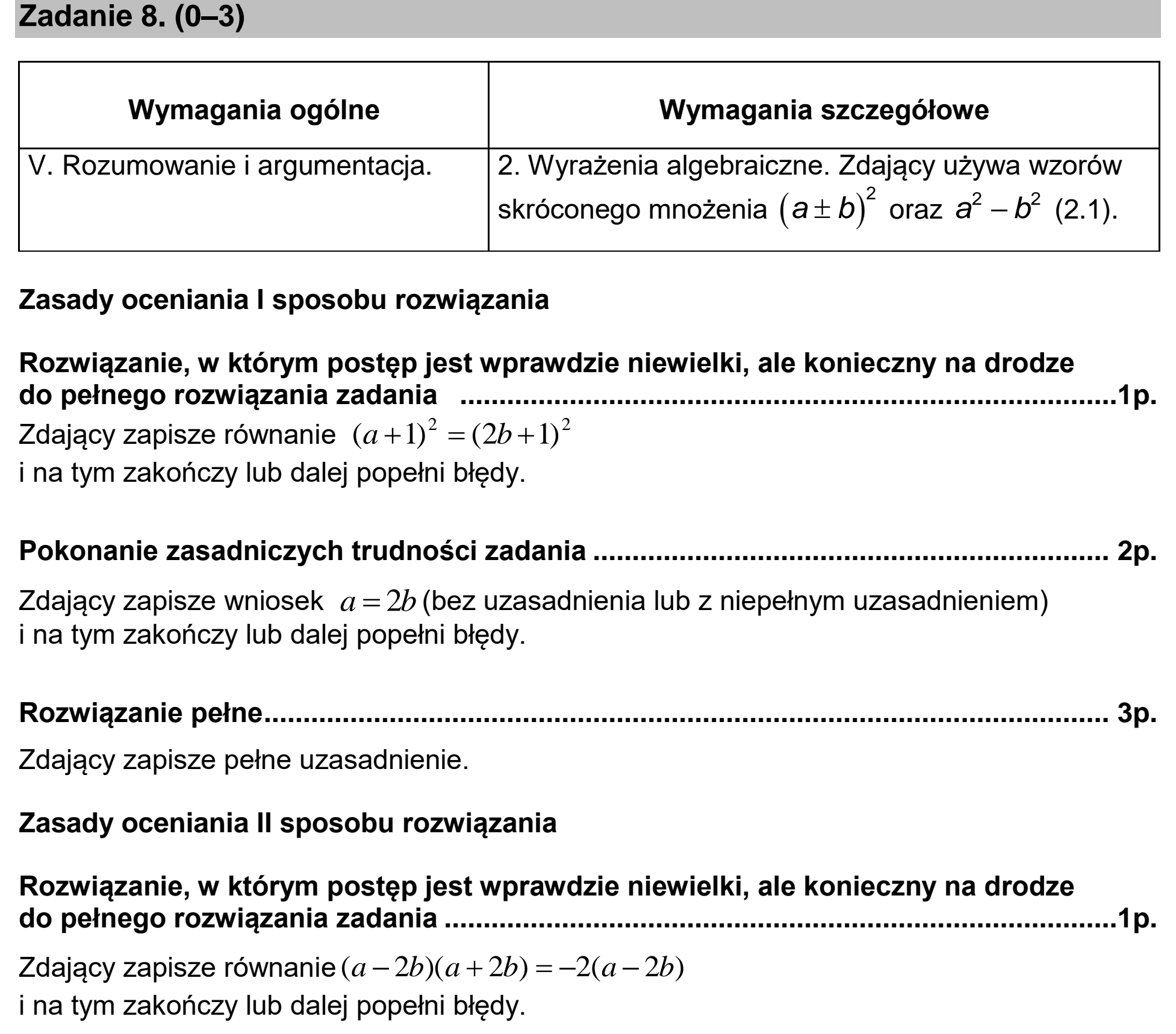 Matura, maj 2020, odpowiedź do zadania 8