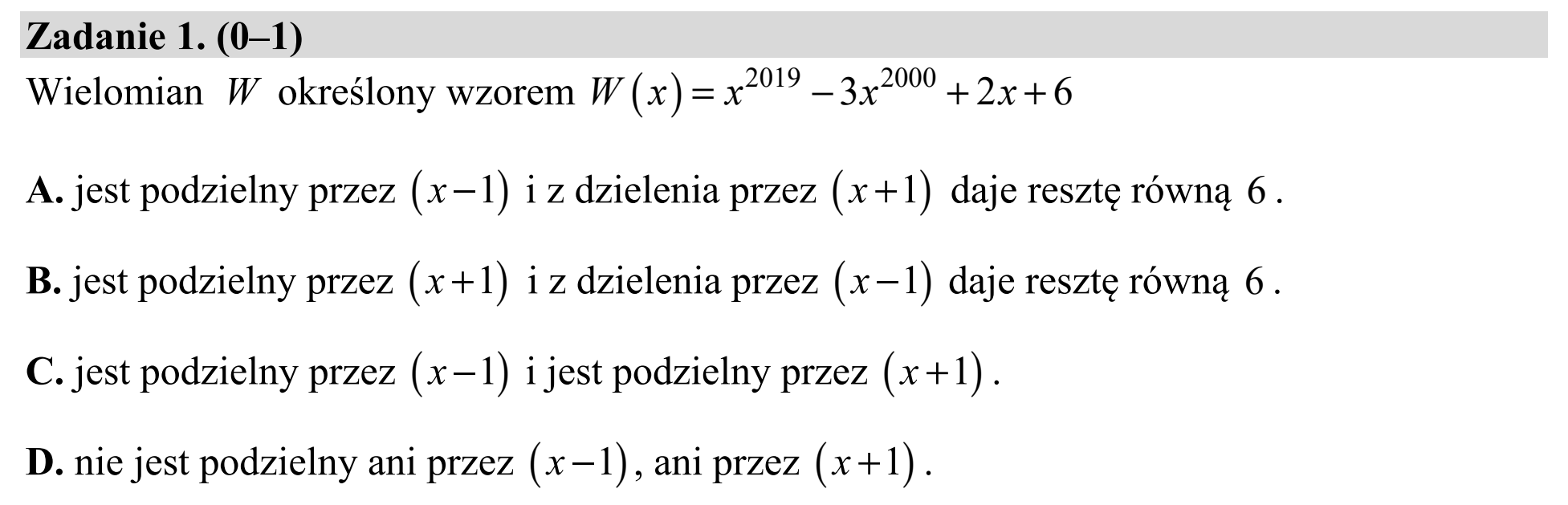 Matura, maj 2020, podgląd zadania 1