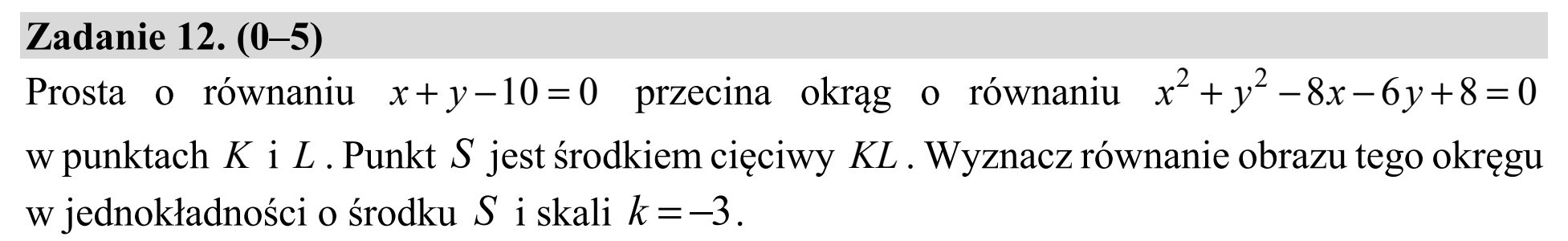 Matura, maj 2020, podgląd zadania 12