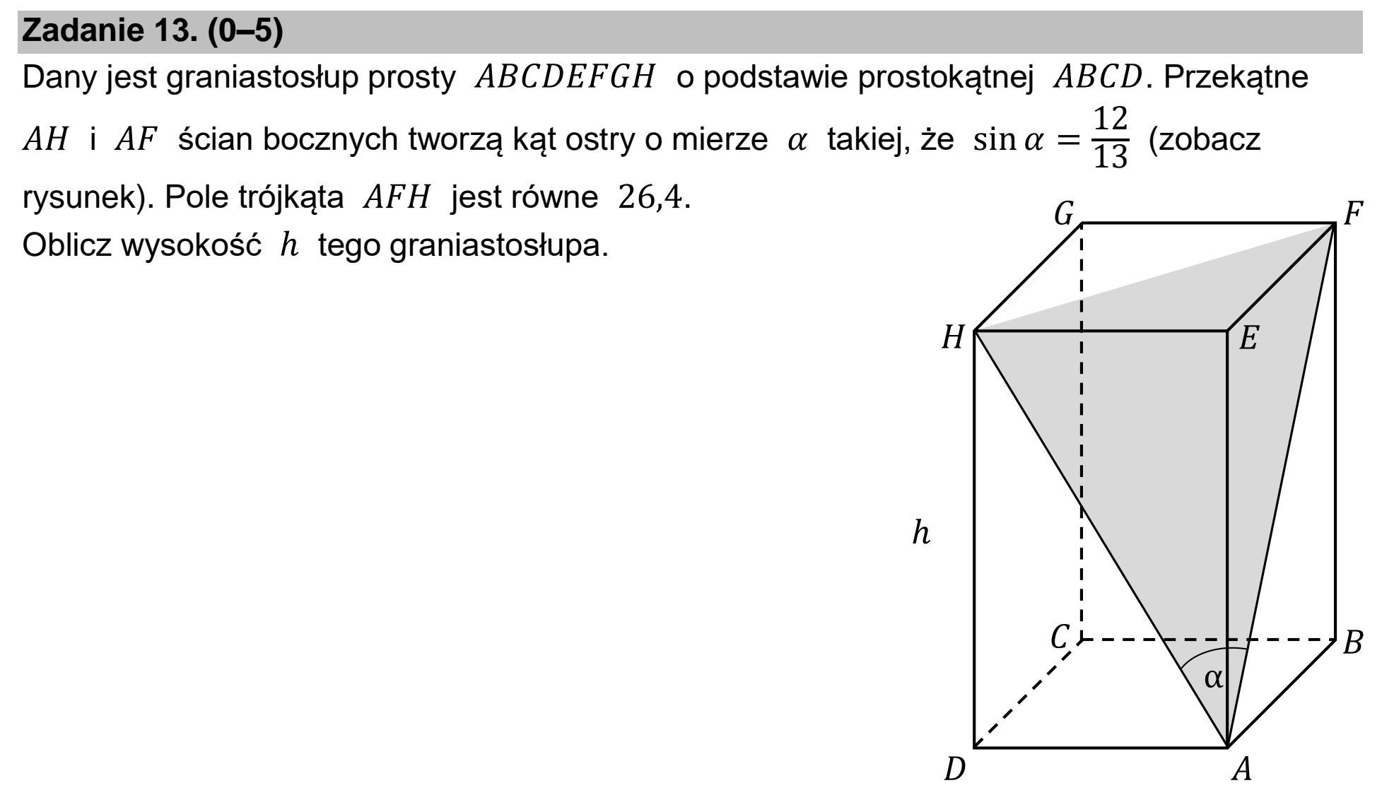 Matura, maj 2022, zadanie 13
