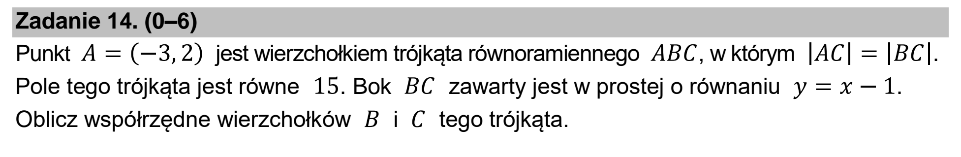 Matura, maj 2022, zadanie 14