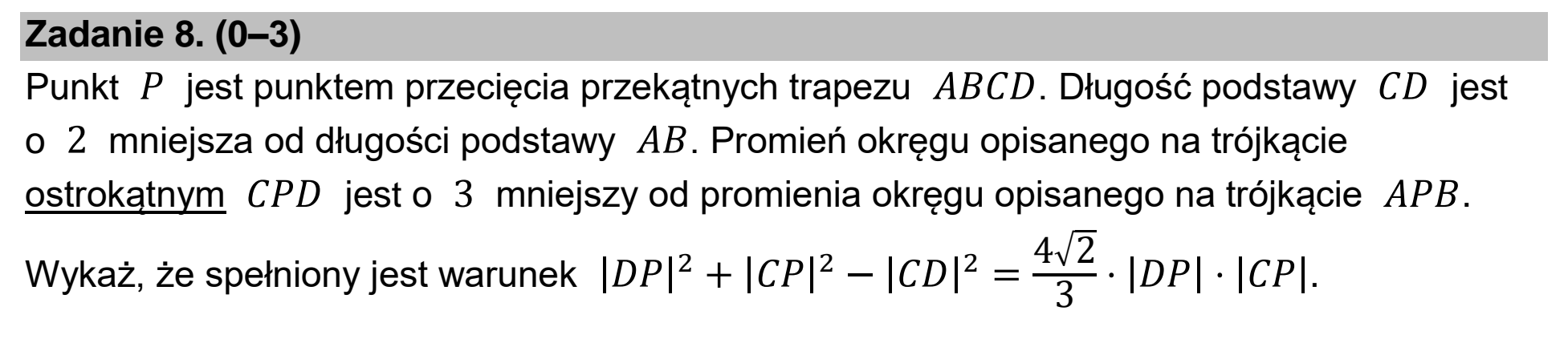 Matura, maj 2022, zadanie 8