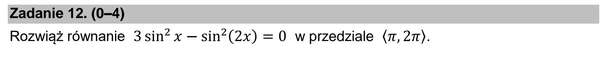 Matura, maj 2023, zadanie 12
