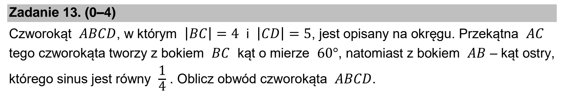 Matura, maj 2023, zadanie 13