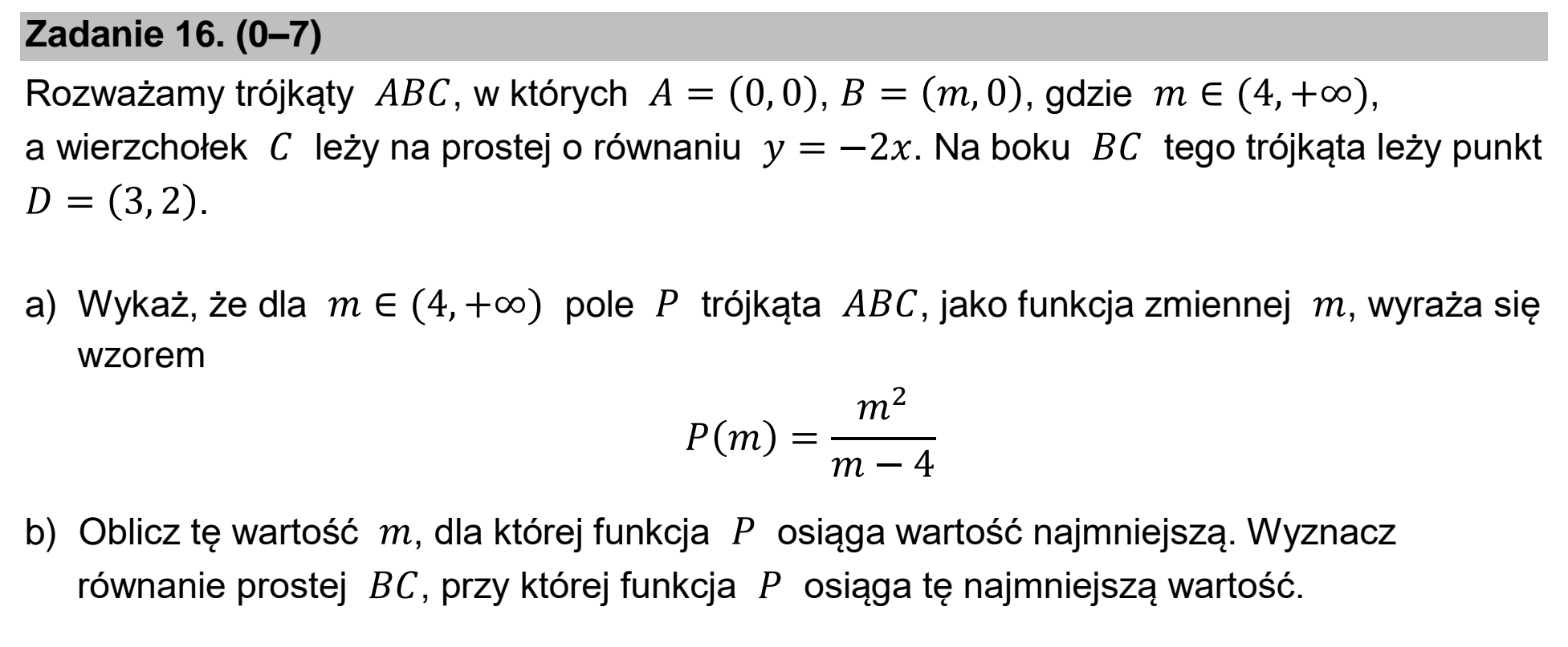 Matura, maj 2023, podgląd zadania 16