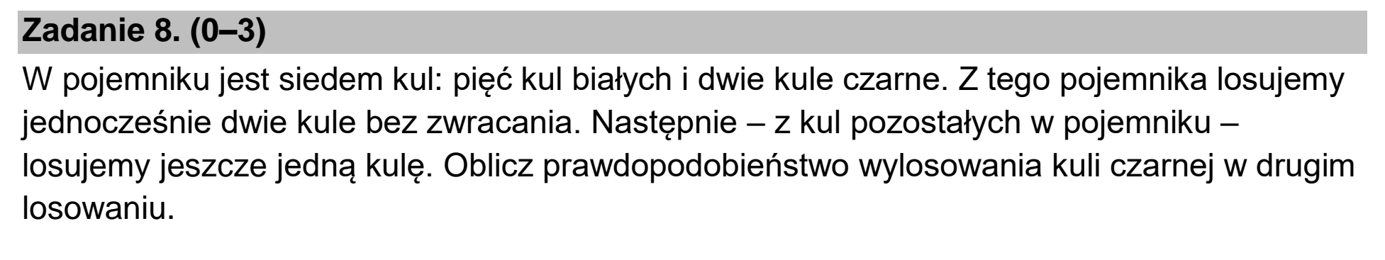 Matura, maj 2023, zadanie 8
