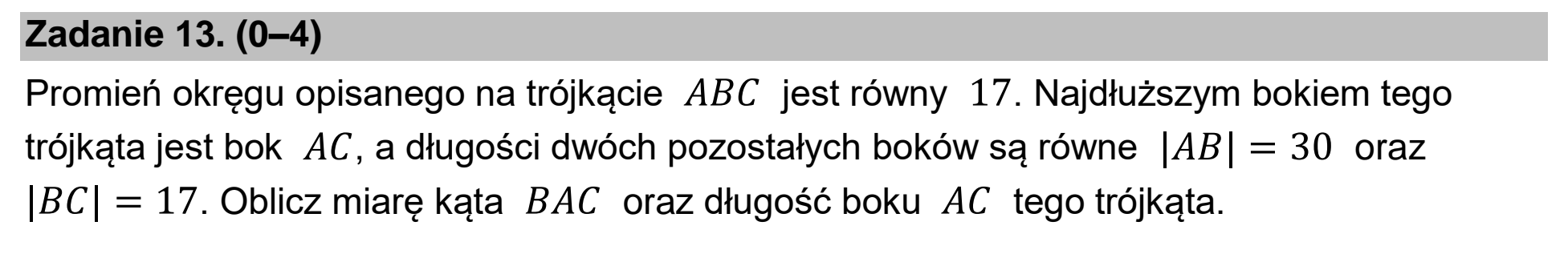 Matura, maj 2024, zadanie 13