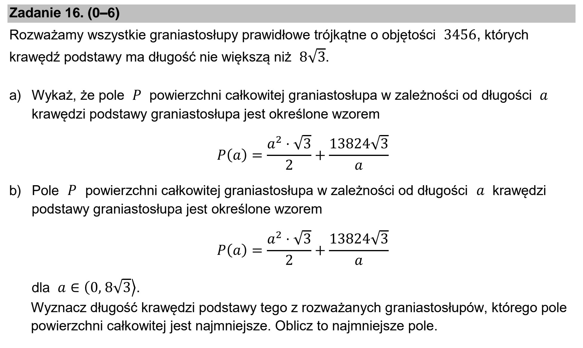 Matura, maj 2024, zadanie 16
