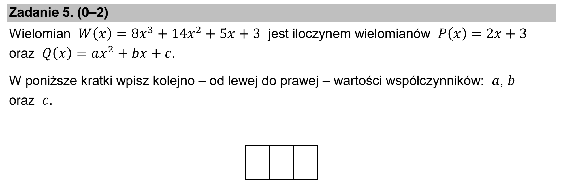 Matura, maj 2024, zadanie 5