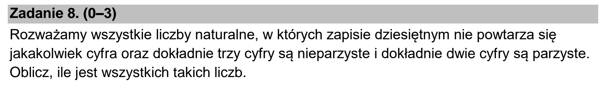 Matura, maj 2024, zadanie 8