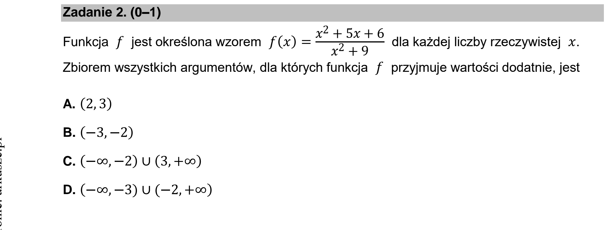 Matura, maj 2025, zadanie 2