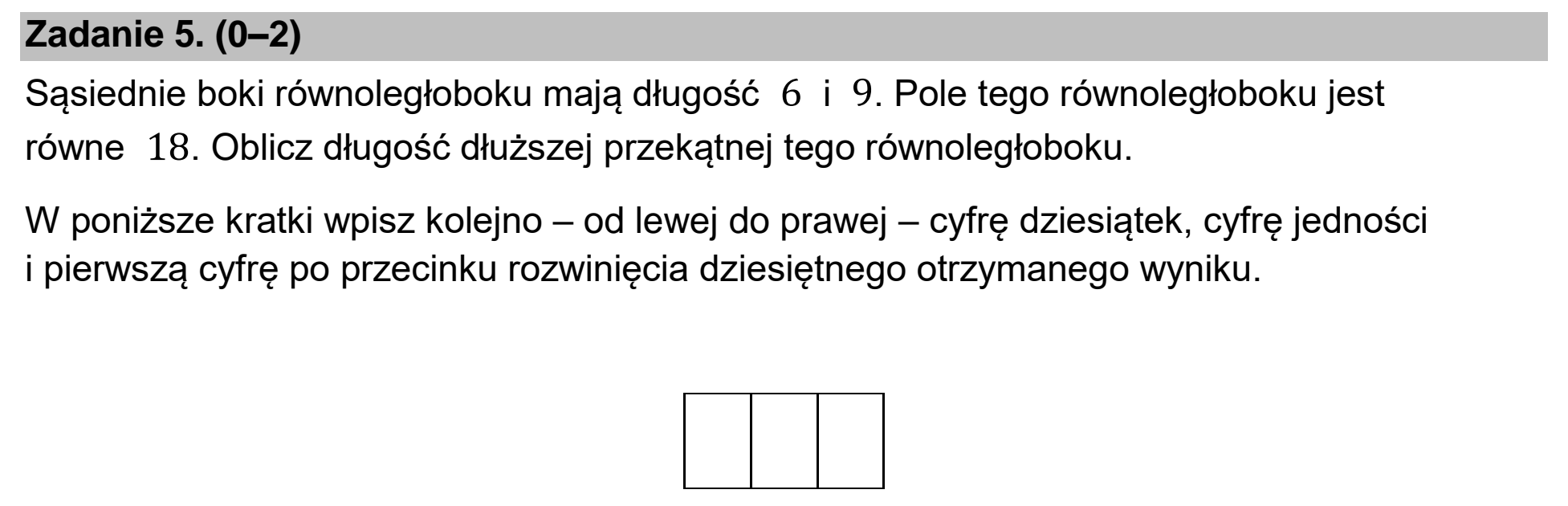 Matura, maj 2025, podgląd zadania 5