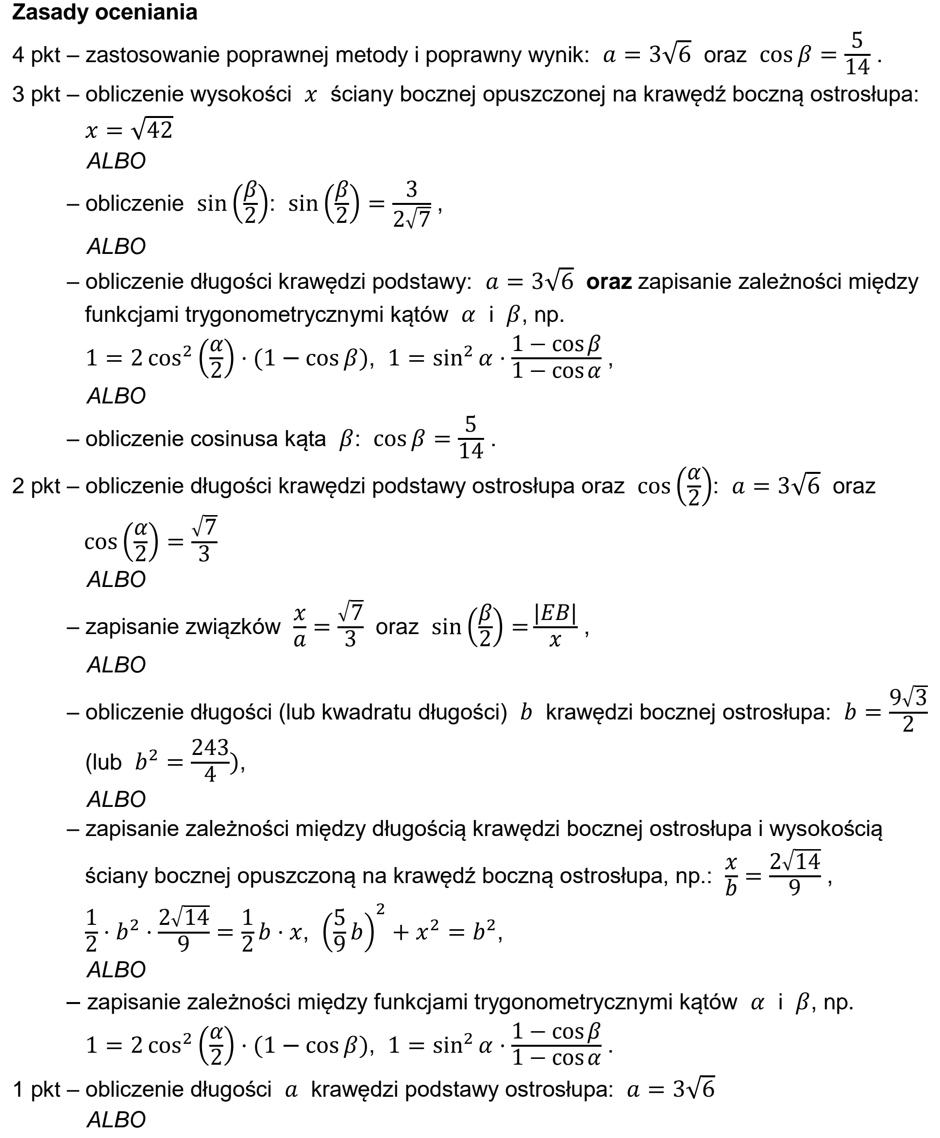 Matura, maj 2026, odpowiedź do zadania 11, fragment 1