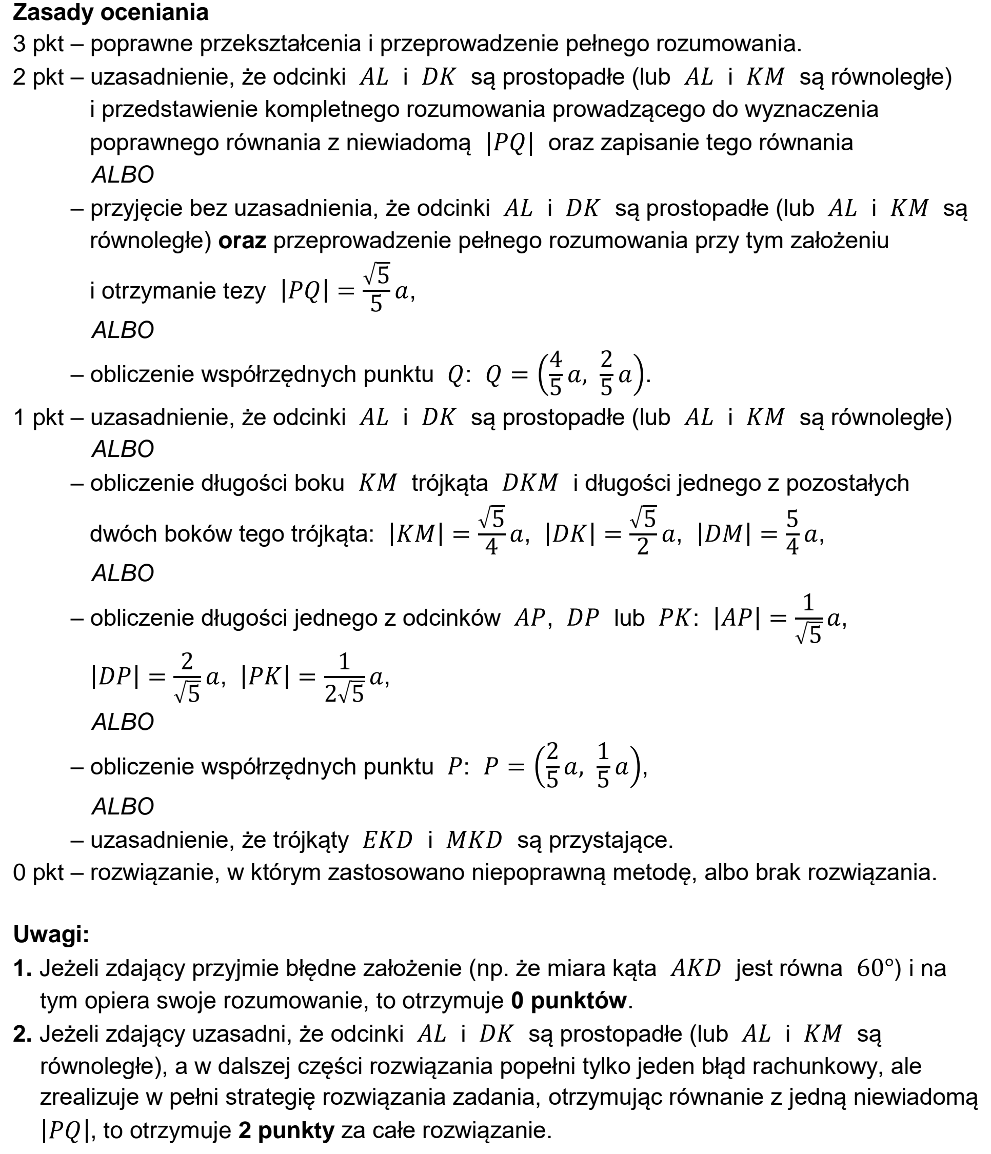 Matura, maj 2026, odpowiedź do zadania 8