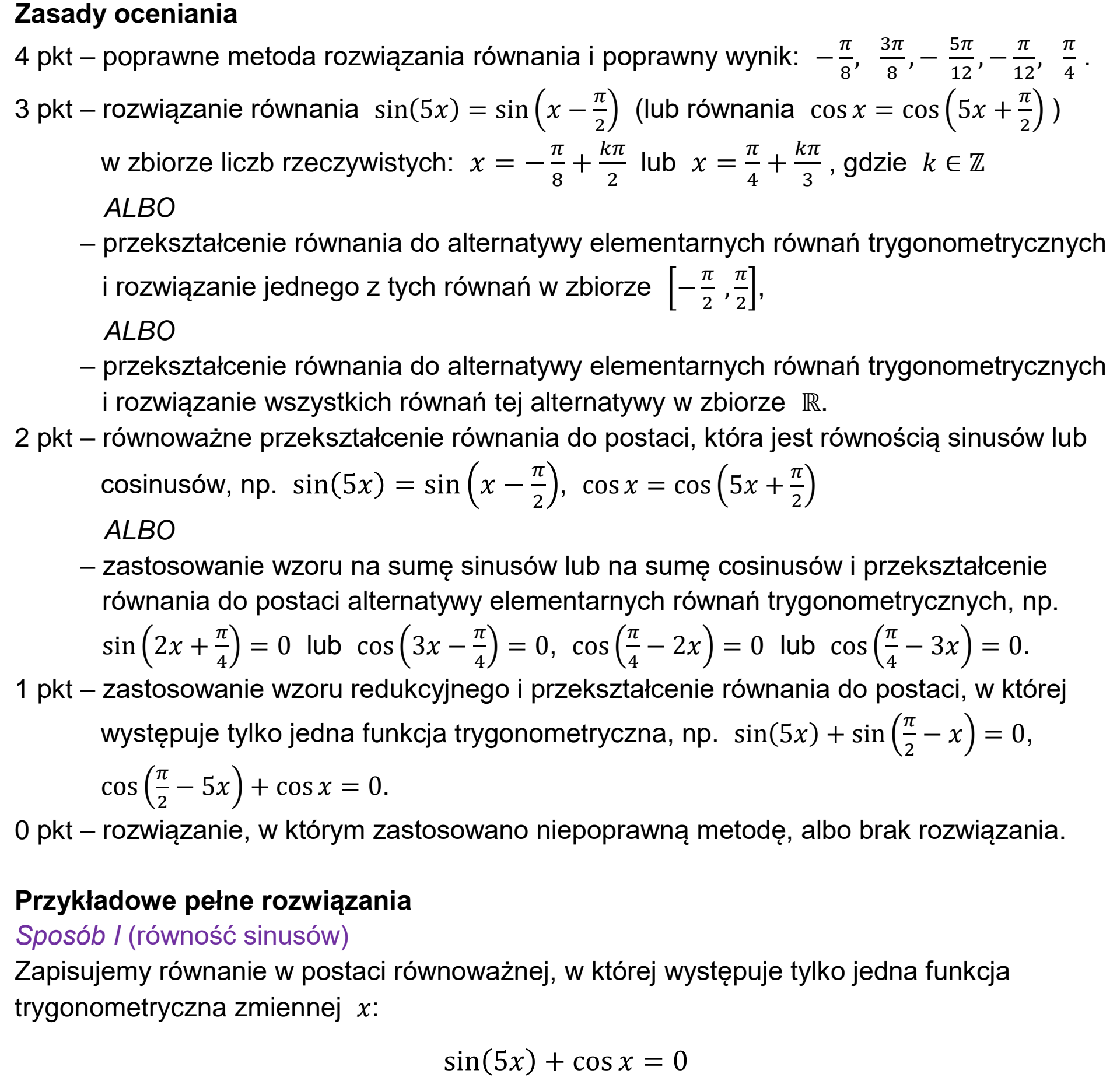 Matura dodatkowa, czerwiec 2023, odpowiedź do zadania 8, fragment 1