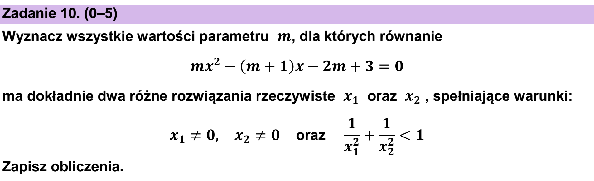 Matura dodatkowa, czerwiec 2023, zadanie 10