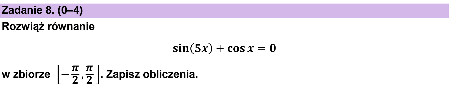 Matura dodatkowa, czerwiec 2023, zadanie 8