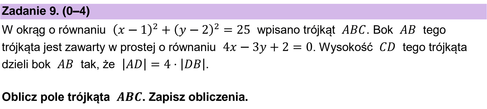 Matura dodatkowa, czerwiec 2023, zadanie 9