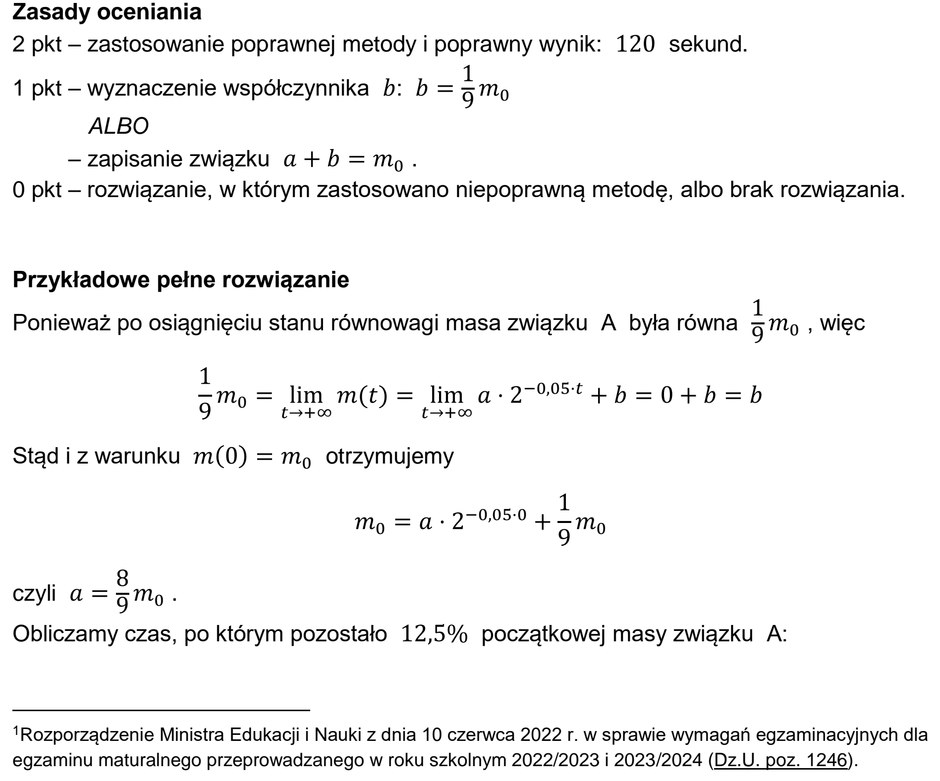 Matura dodatkowa, czerwiec 2024, odpowiedź do zadania 1