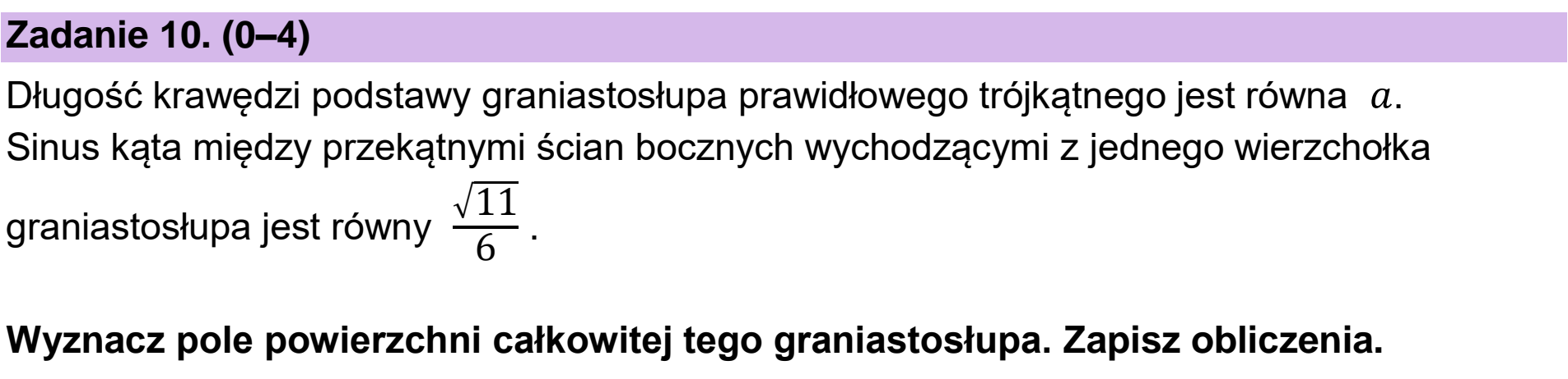 Matura dodatkowa, czerwiec 2024, zadanie 10