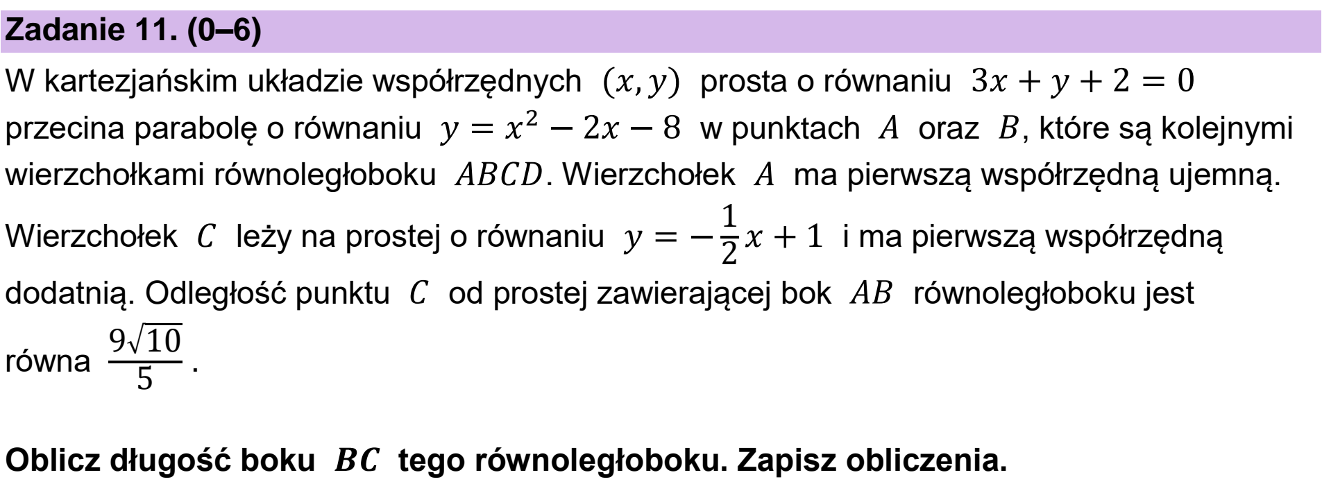 Matura dodatkowa, czerwiec 2024, zadanie 11