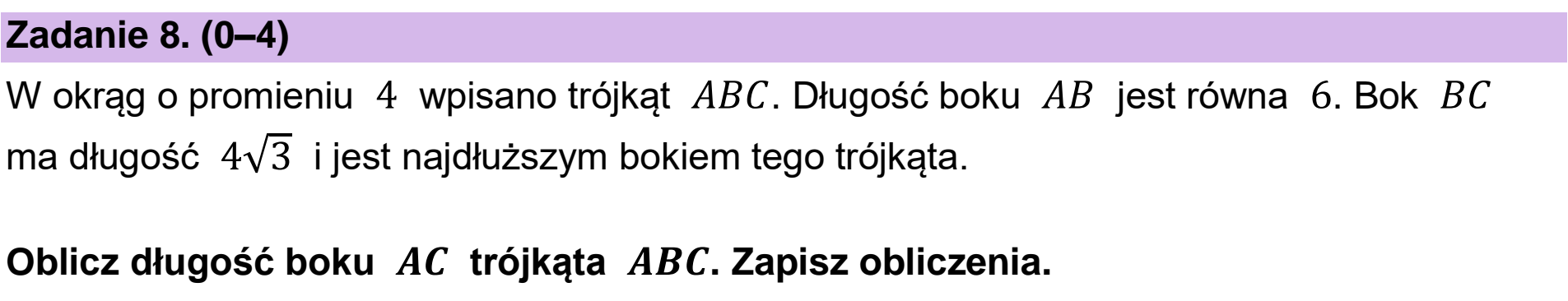Matura dodatkowa, czerwiec 2024, zadanie 8
