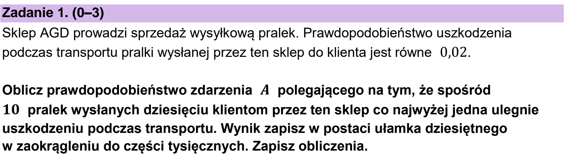 Matura dodatkowa, czerwiec 2025, zadanie 1