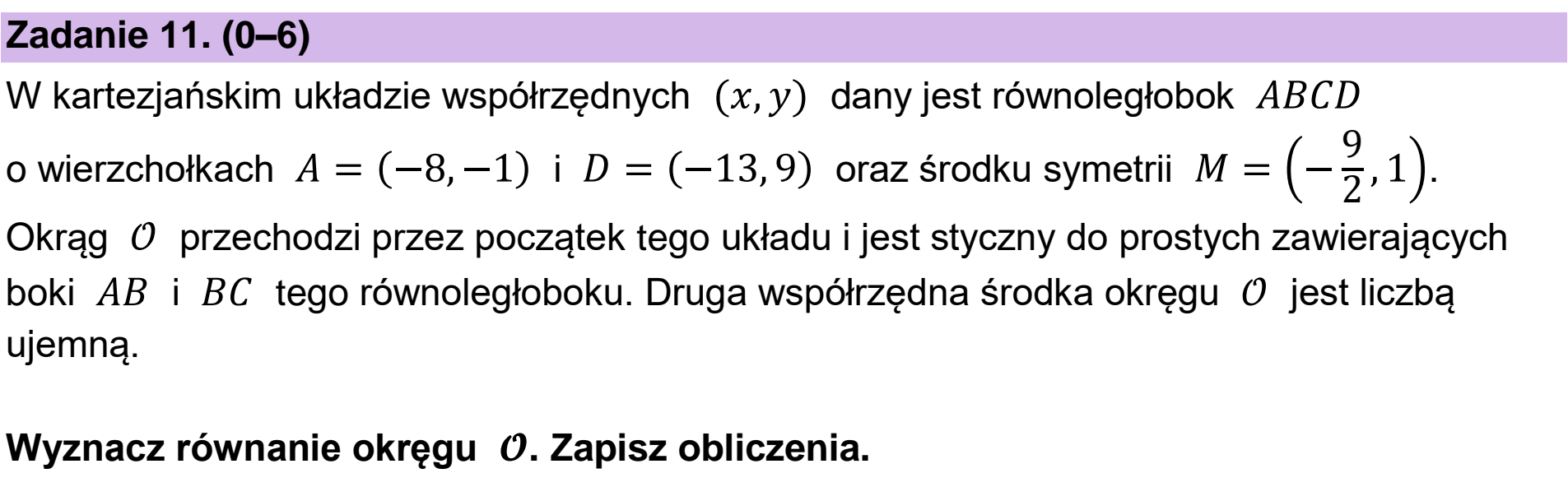 Matura dodatkowa, czerwiec 2025, zadanie 11