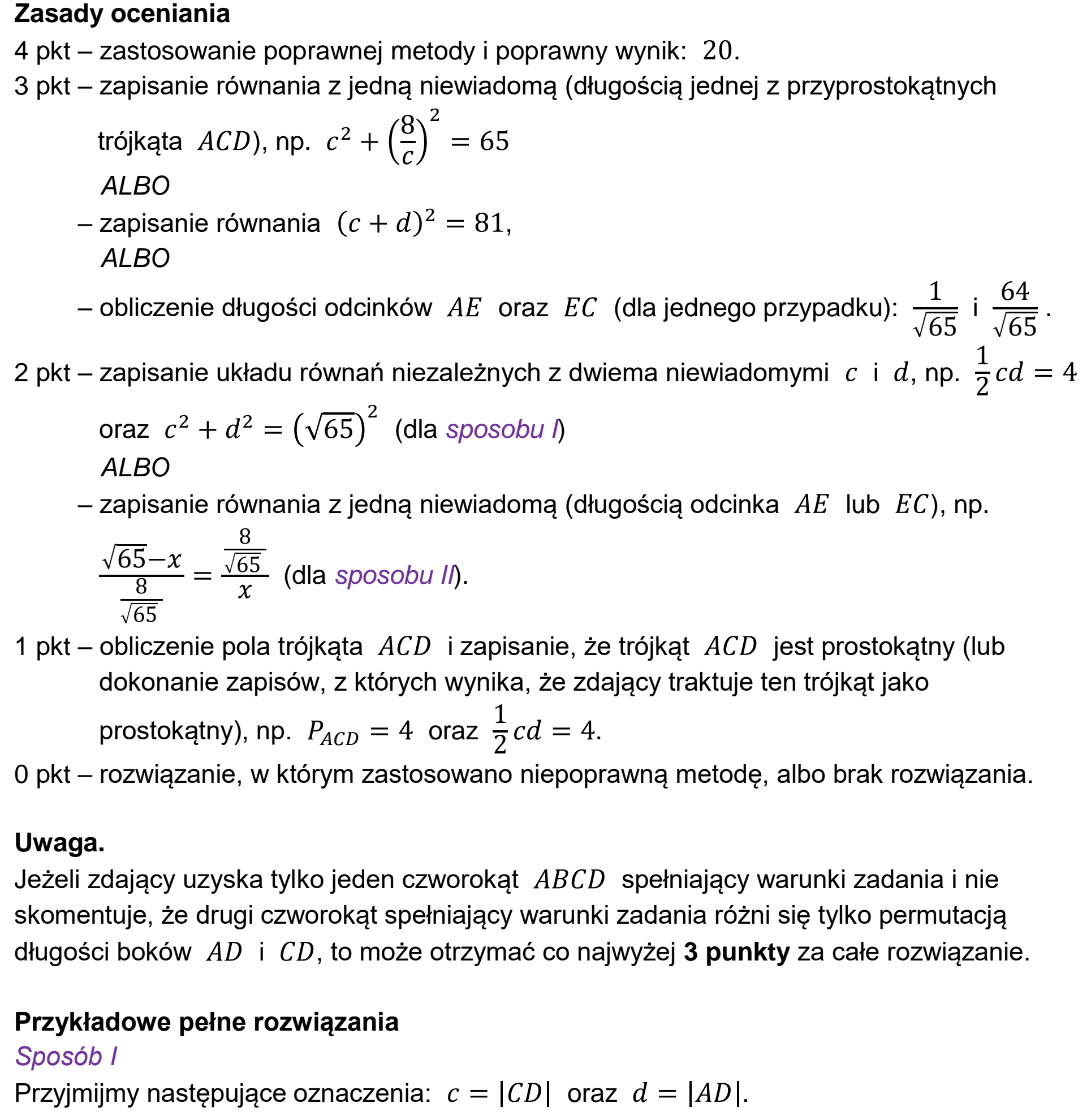 Matura dodatkowa, czerwiec 2026, odpowiedź do zadania 9, fragment 1
