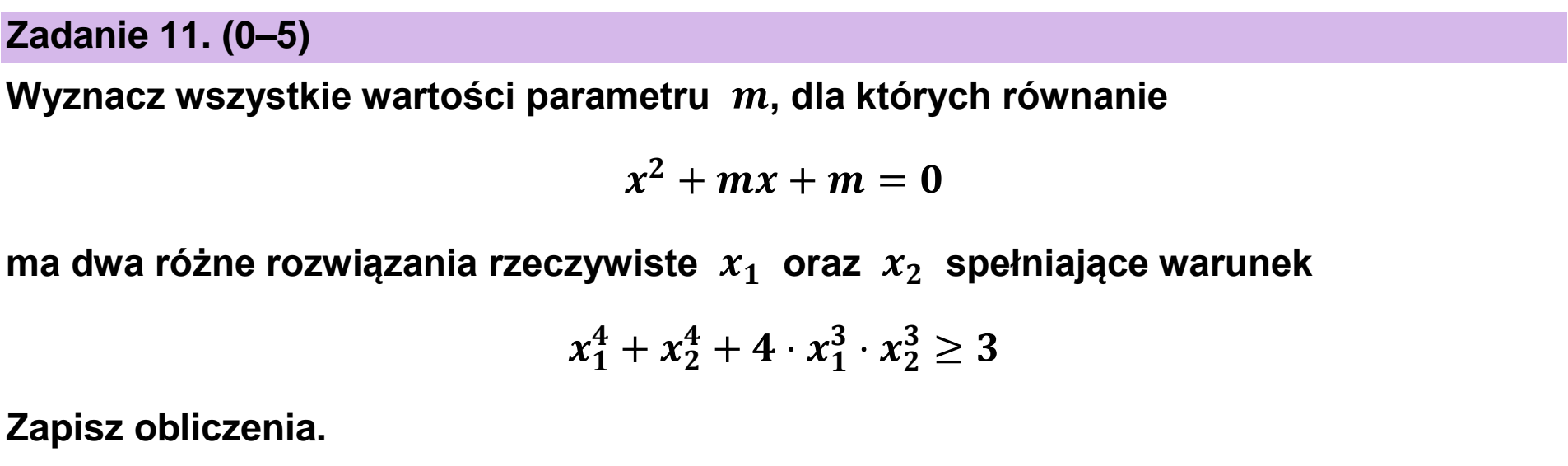 Matura dodatkowa, czerwiec 2026, zadanie 11
