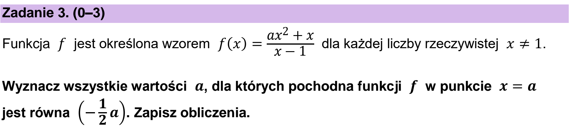 Matura dodatkowa, czerwiec 2026, zadanie 3