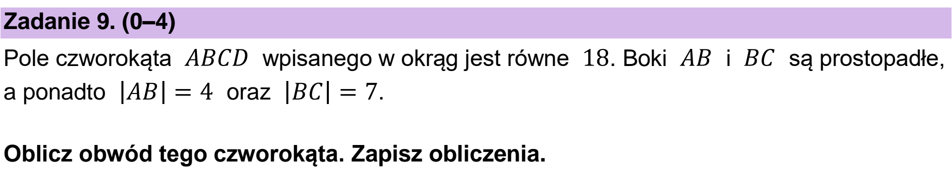 Matura dodatkowa, czerwiec 2026, zadanie 9