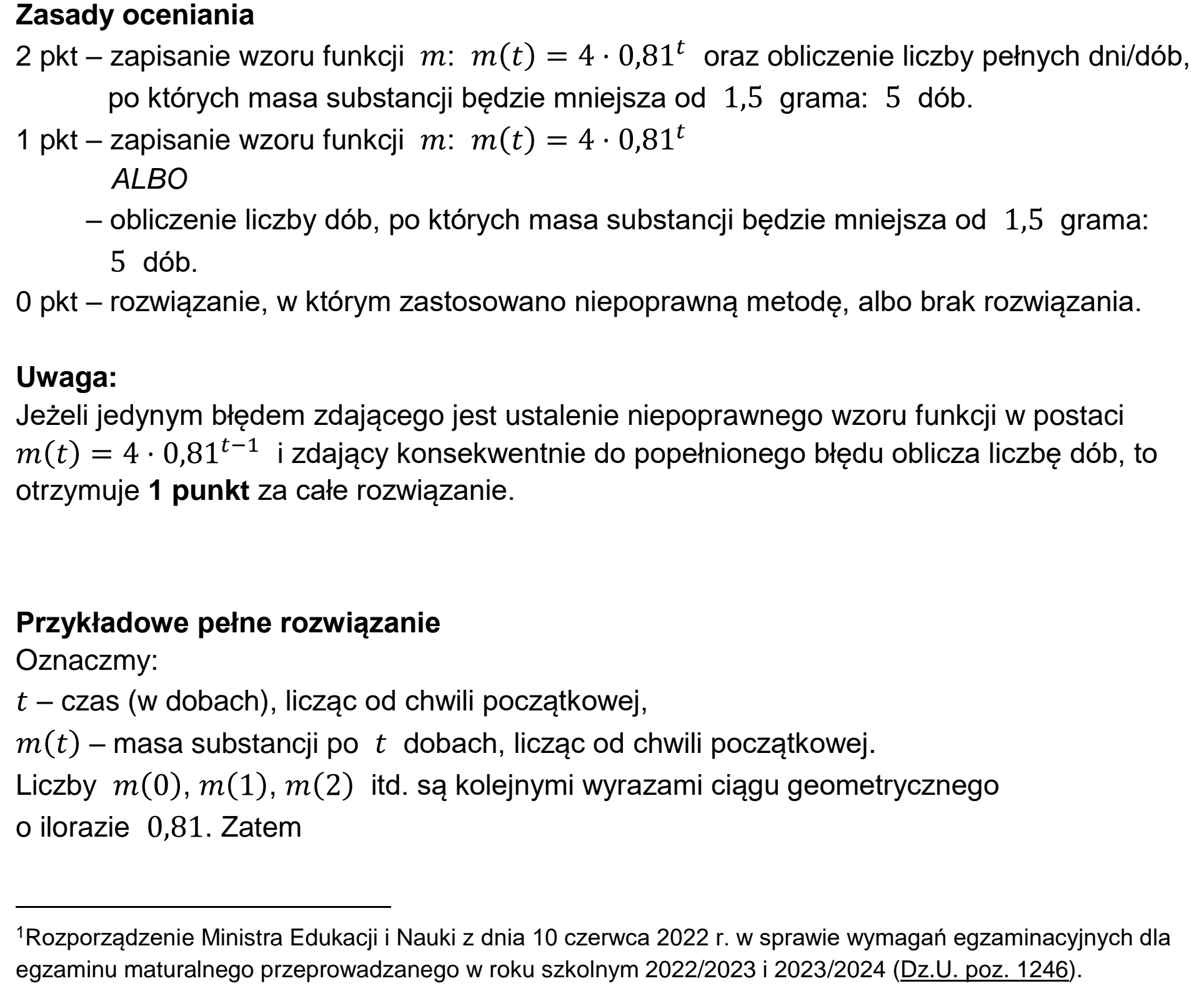 Matura, maj 2023, odpowiedź do zadania 1