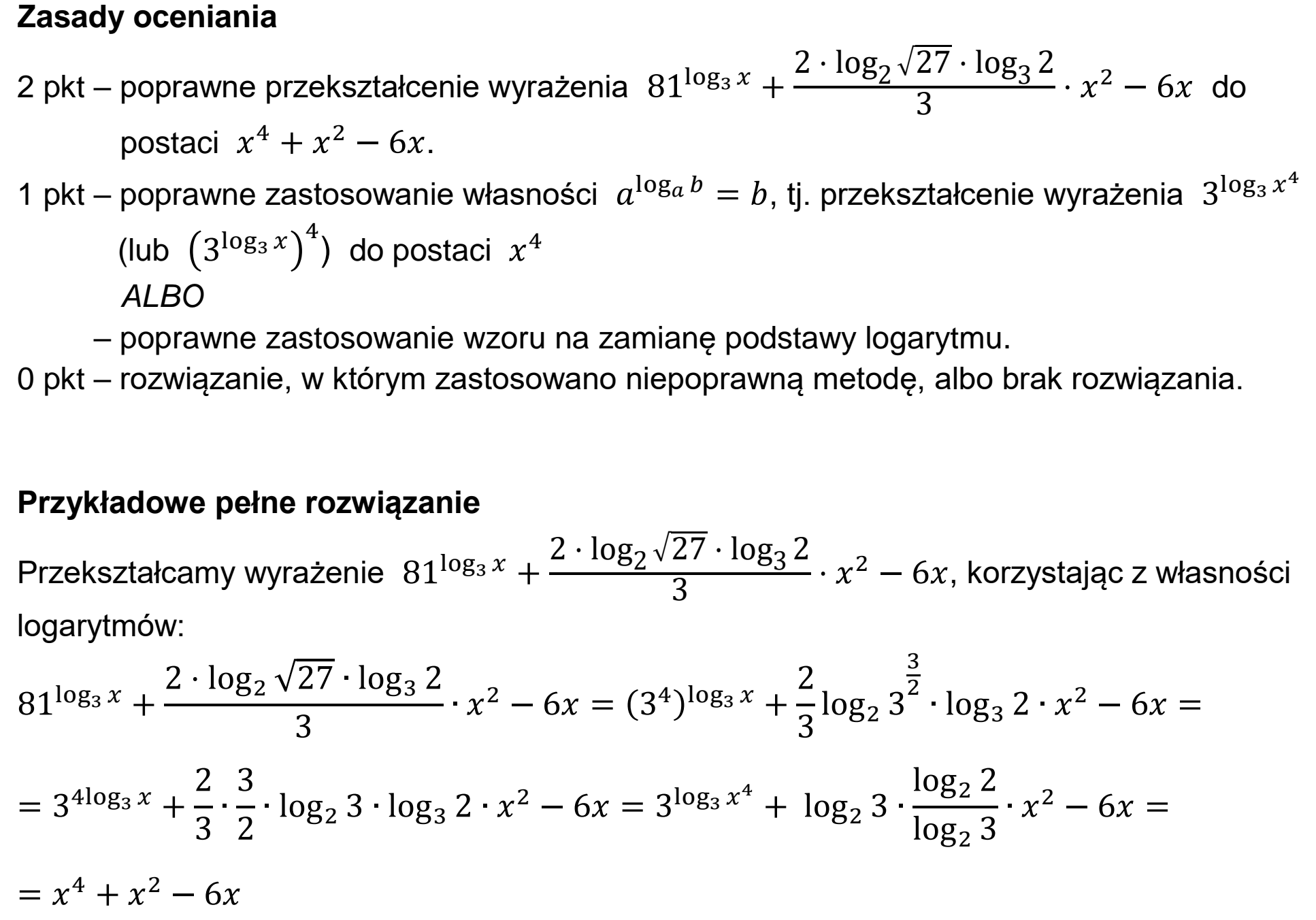 Matura, maj 2023, odpowiedź do zadania 12.1