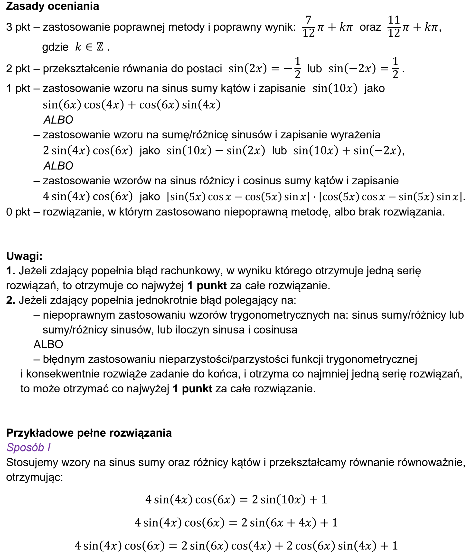 Matura, maj 2023, odpowiedź do zadania 6