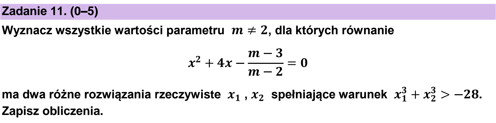 Matura, maj 2023, zadanie 11
