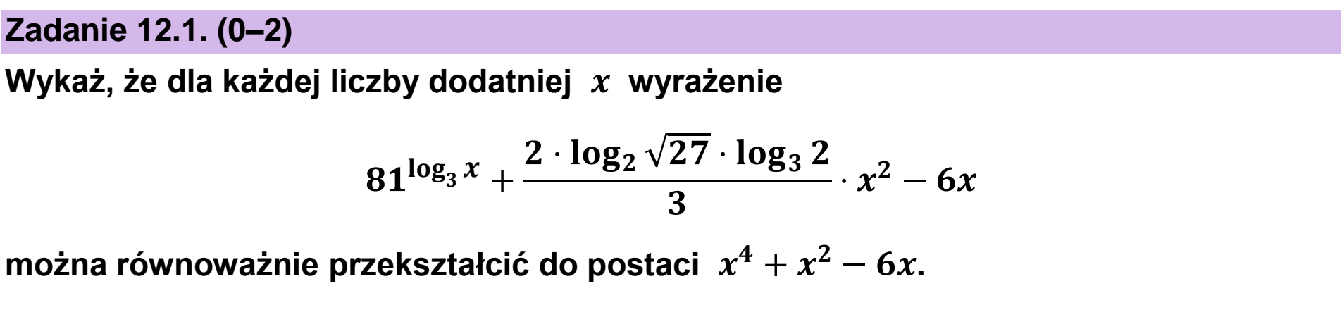 Matura, maj 2023, zadanie 12.1