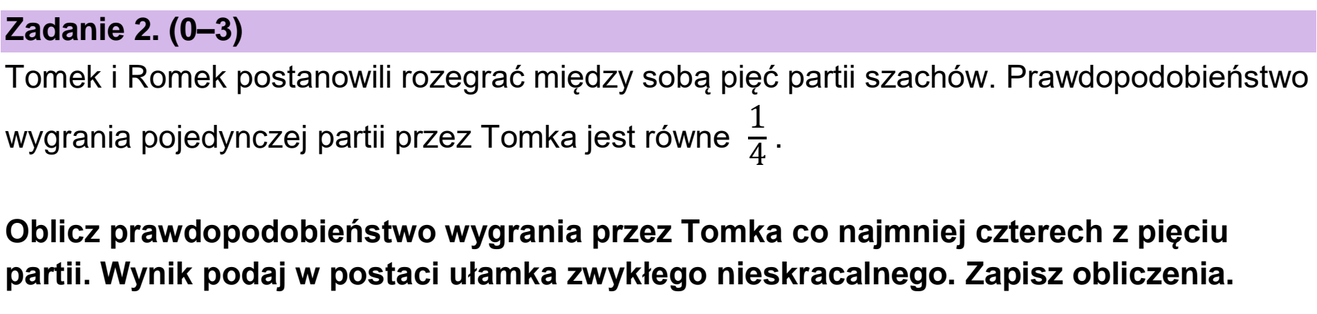 Matura, maj 2023, zadanie 2