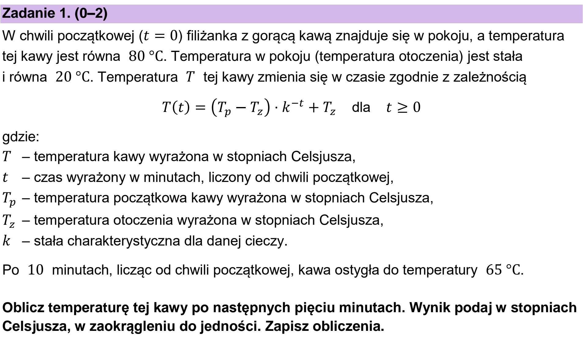 Matura, maj 2024, zadanie 1