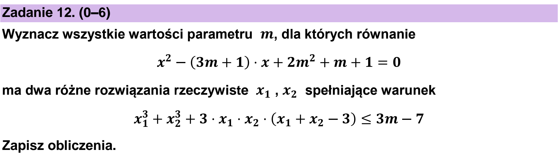 Matura, maj 2024, zadanie 12