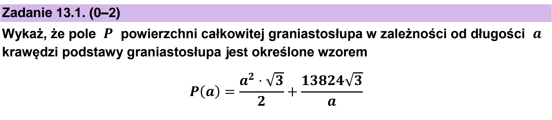 Matura, maj 2024, zadanie 13.1