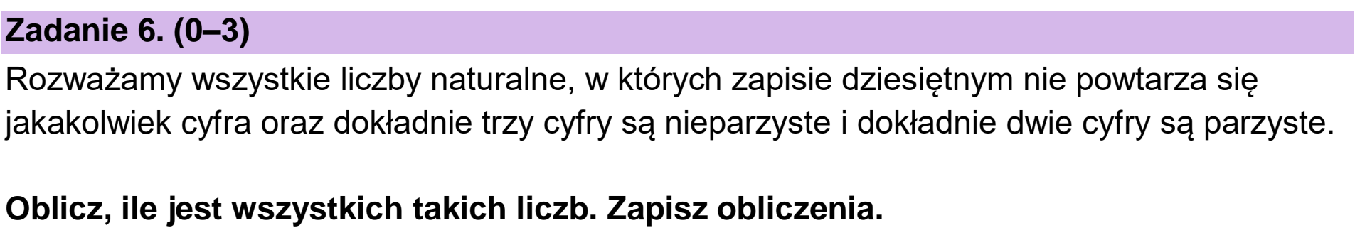 Matura, maj 2024, zadanie 6