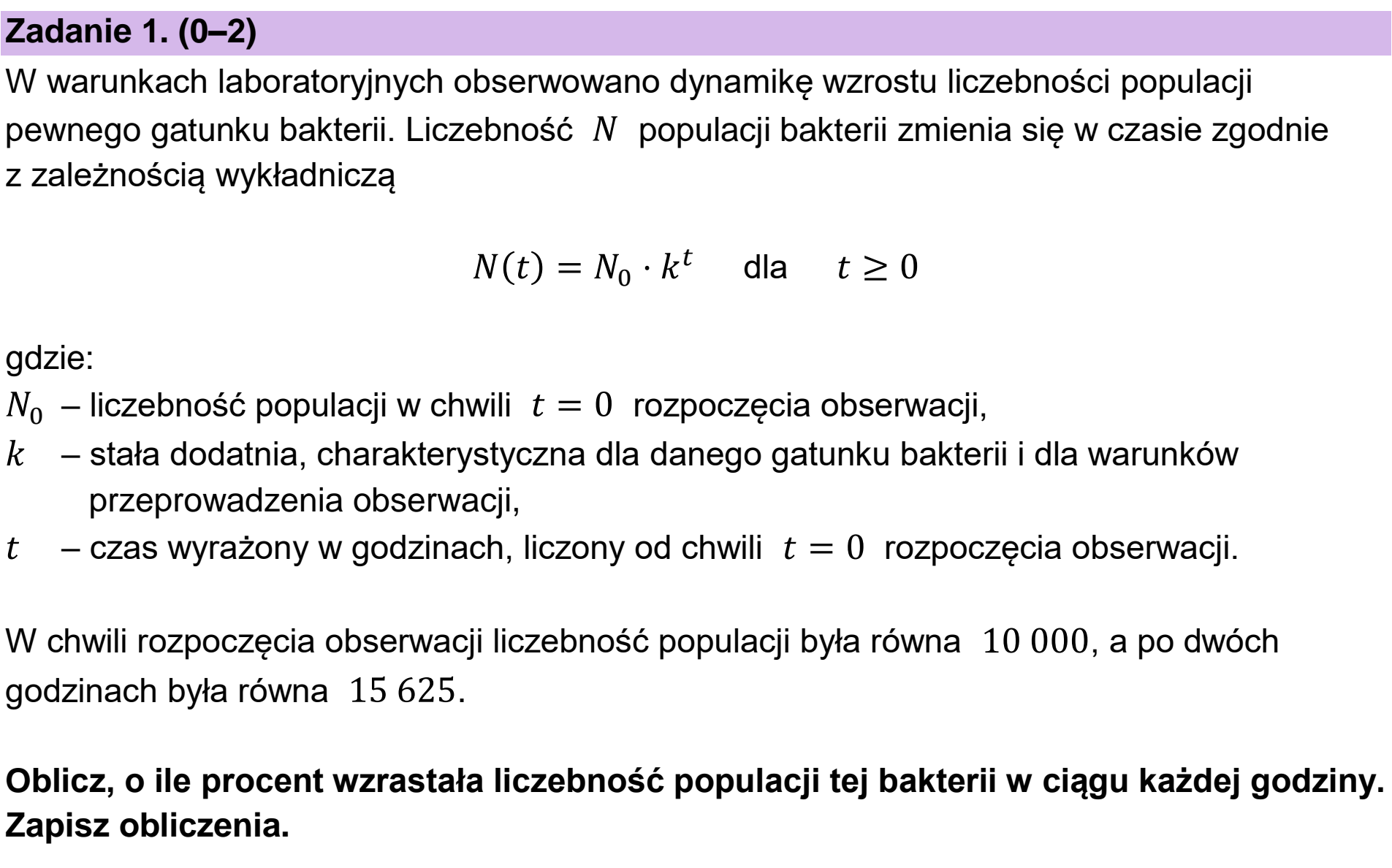 Matura, maj 2025, zadanie 1