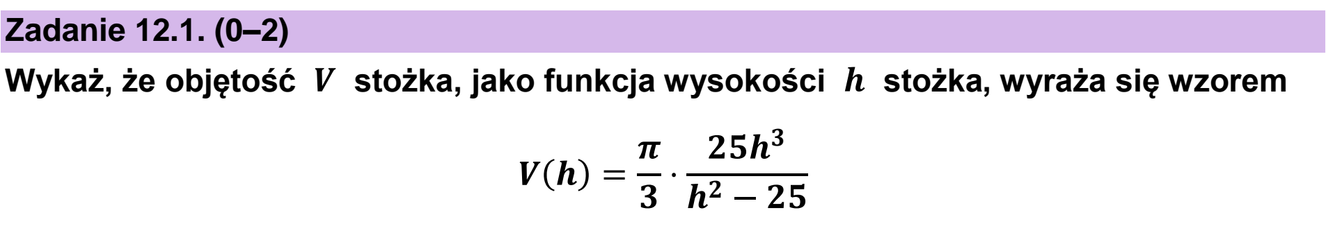 Matura, maj 2025, zadanie 12.1